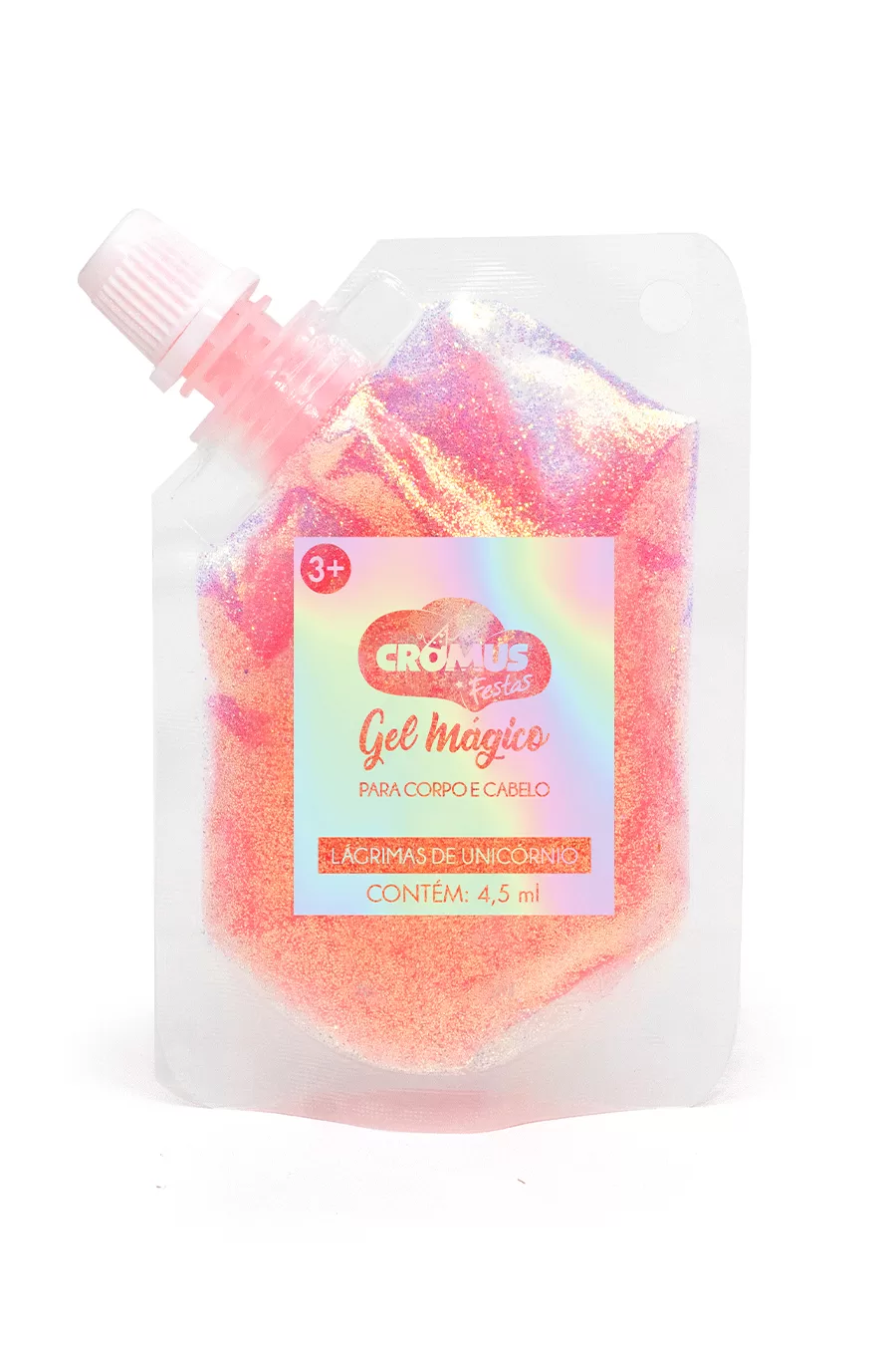 Glitter Em Gel Para Corpo E Cabelo Laranja Emfantasy