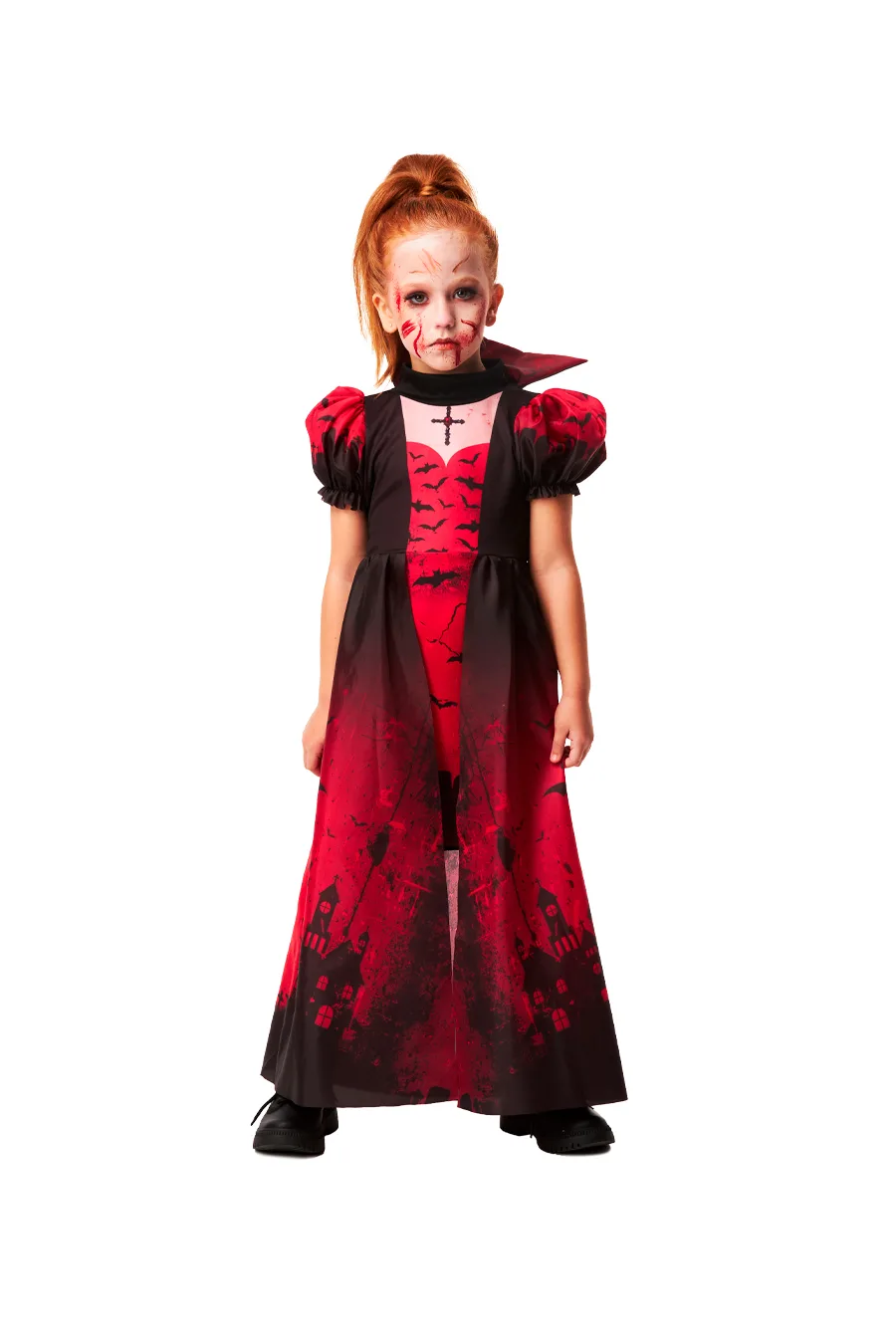 Fantasia Vampira Conjunto Infantil Halloween Dia das Bruxas Carnaval