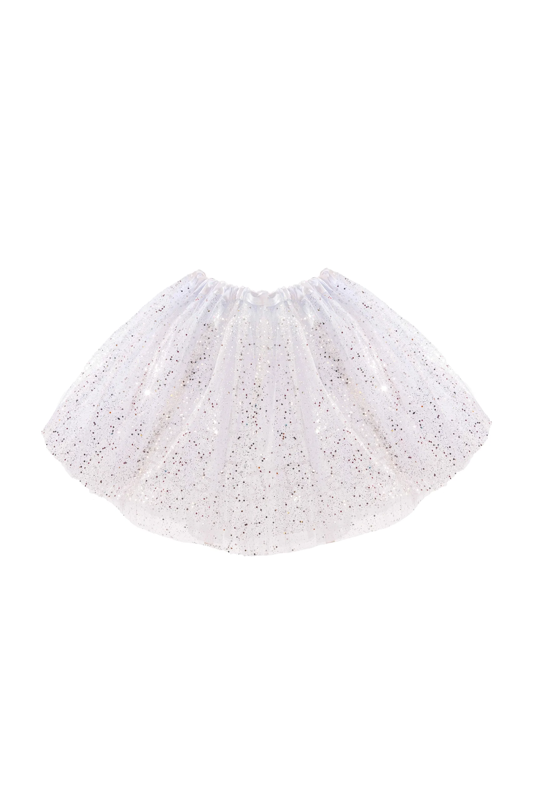 Saia Tule Adulto Glamurosa - 40cm - Branca - Emfantasy